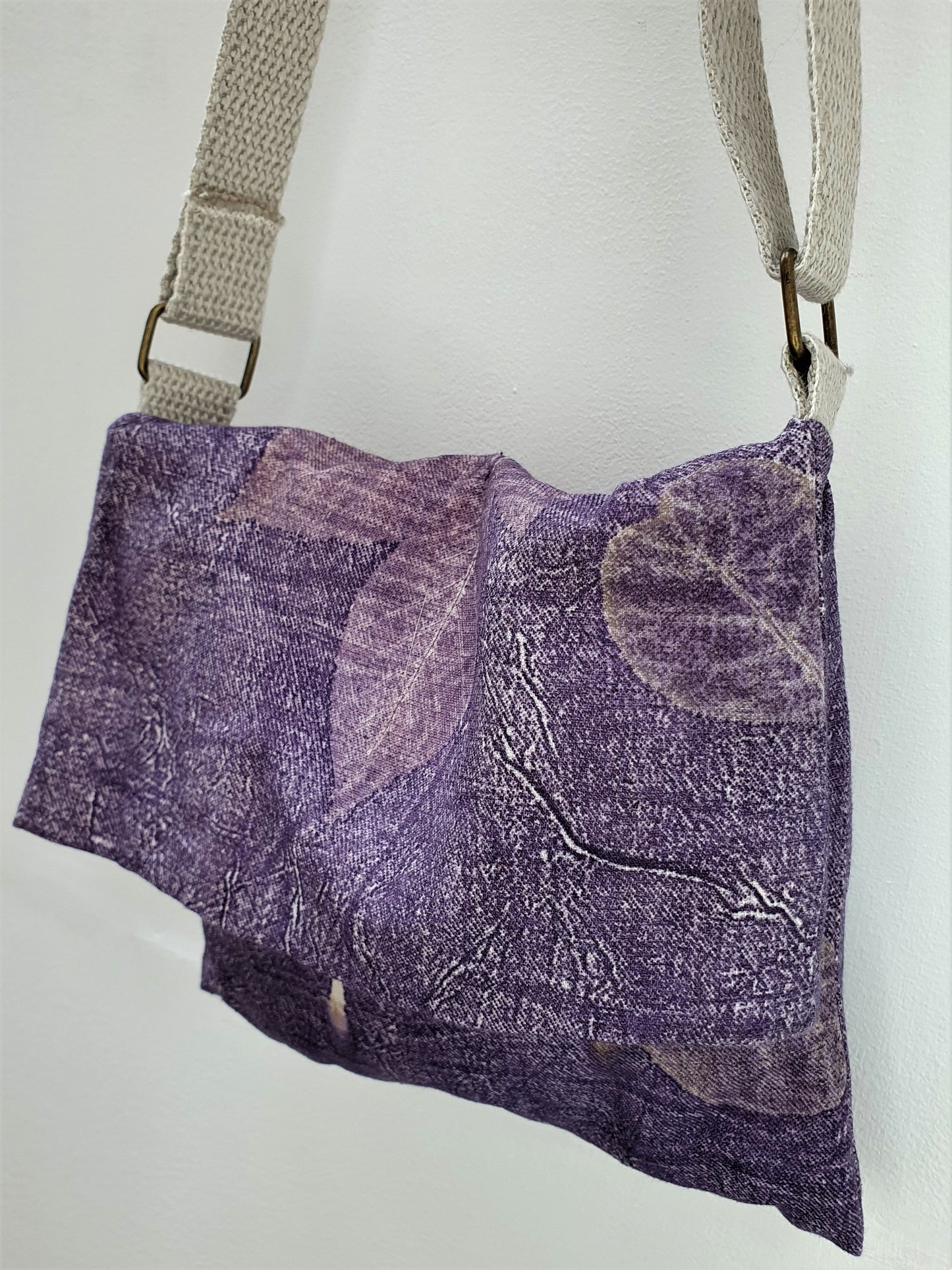 Purple Beech Eco Printed Linen Handbag