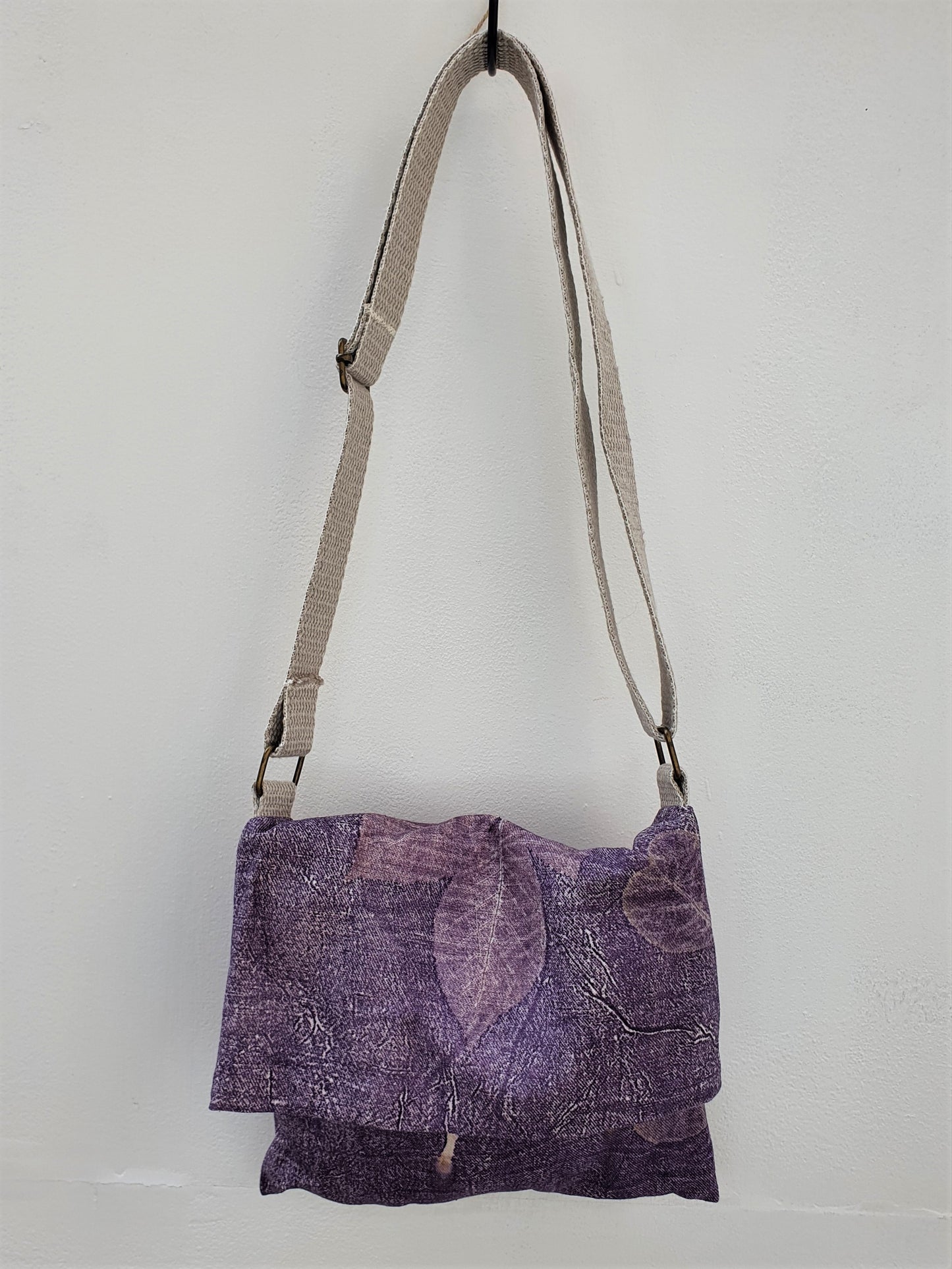 Purple Beech Eco Printed Linen Handbag
