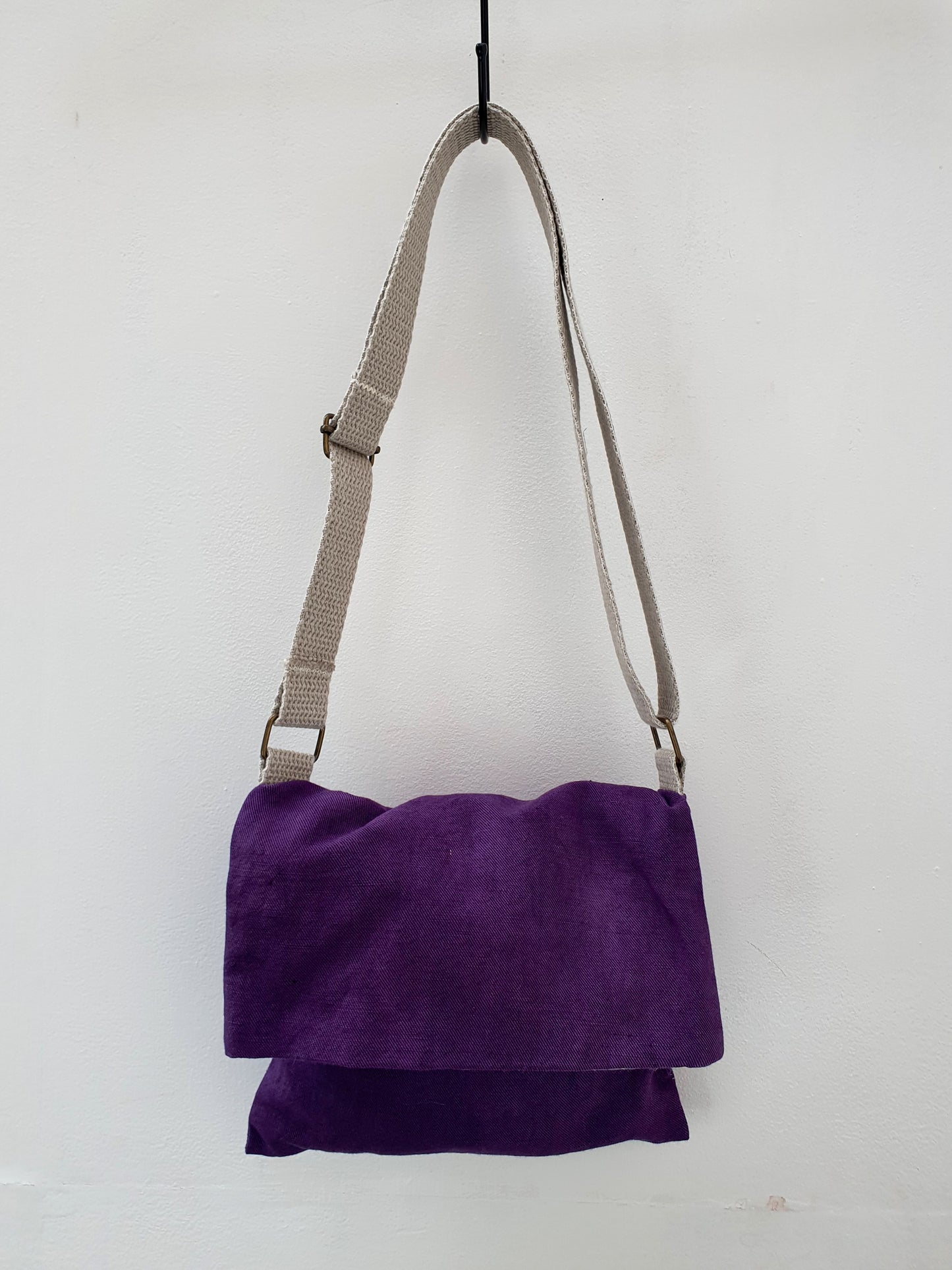 Plum Linen Handbag