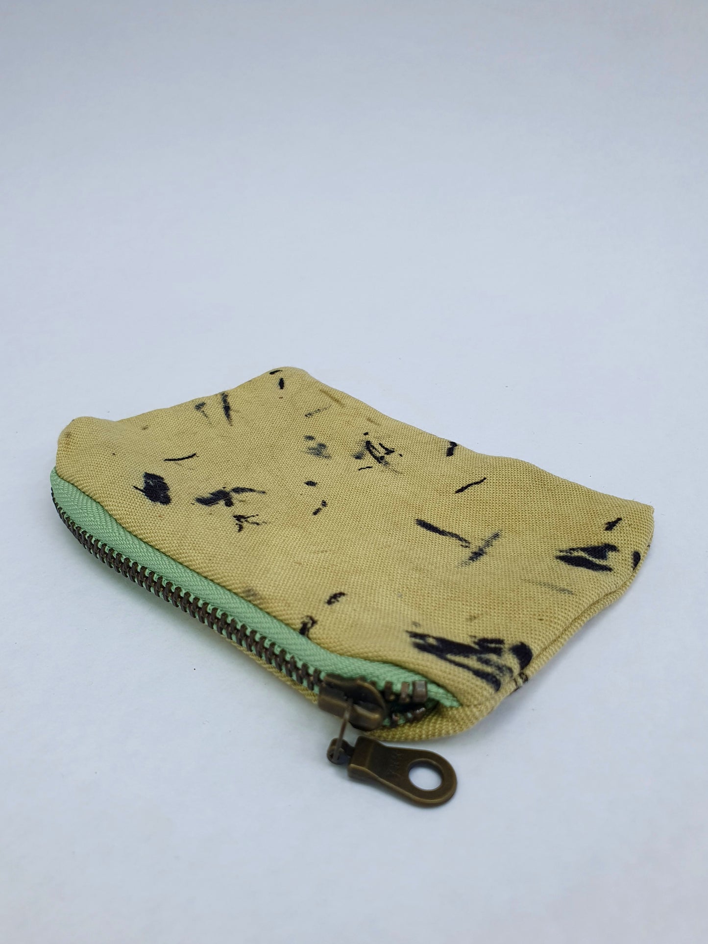 Lemon and Purple Linen Purse