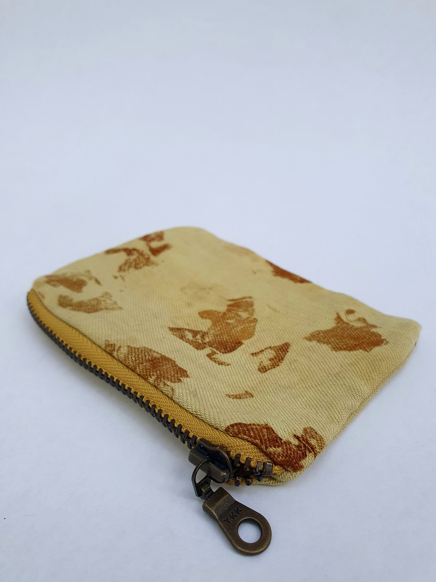 Lemon and Tan Linen Purse