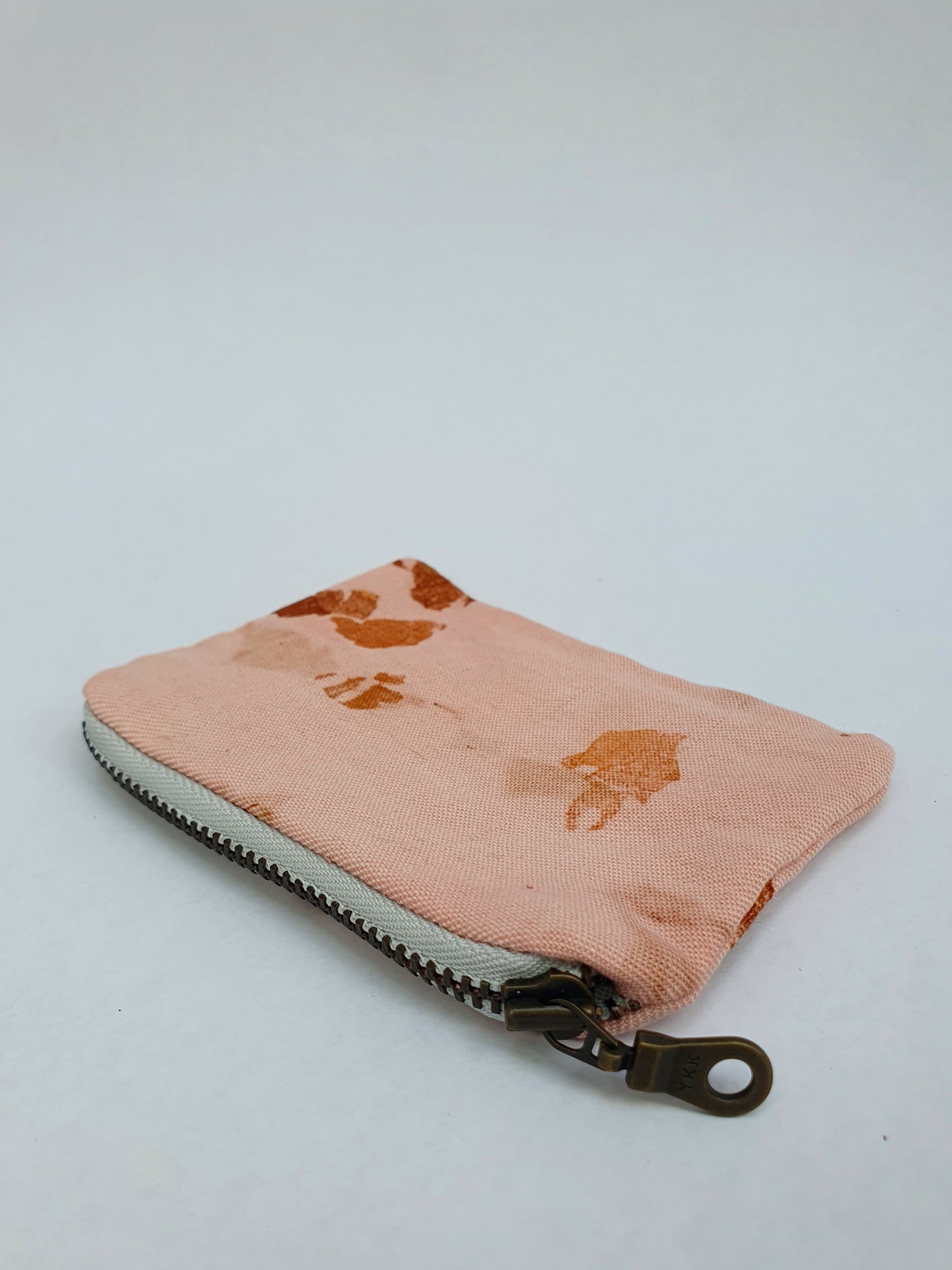Terracotta and Tan Linen Purse