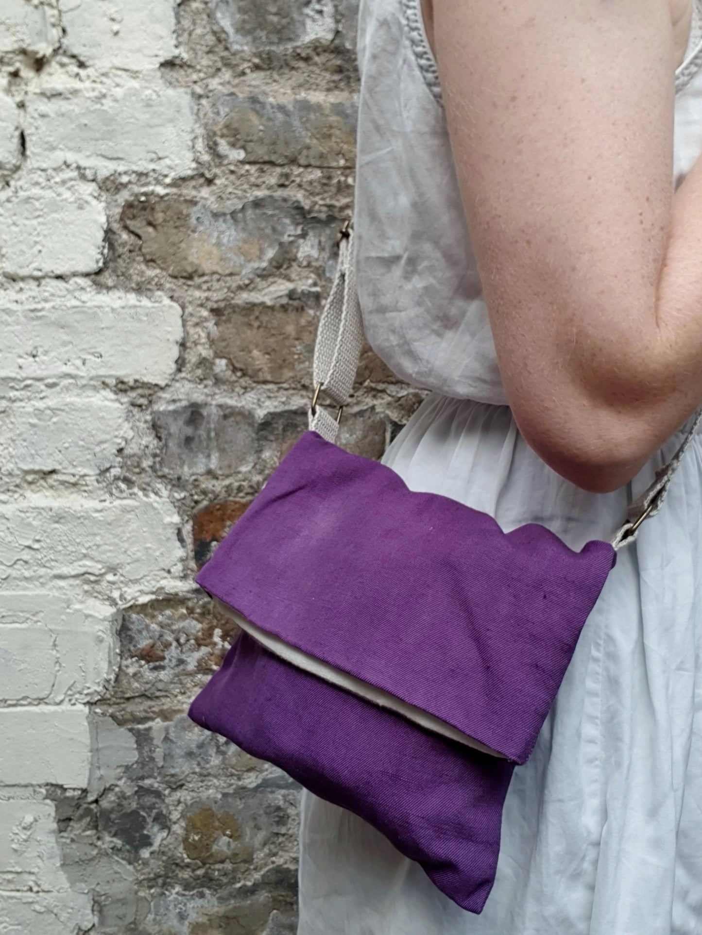 Plum Linen Handbag