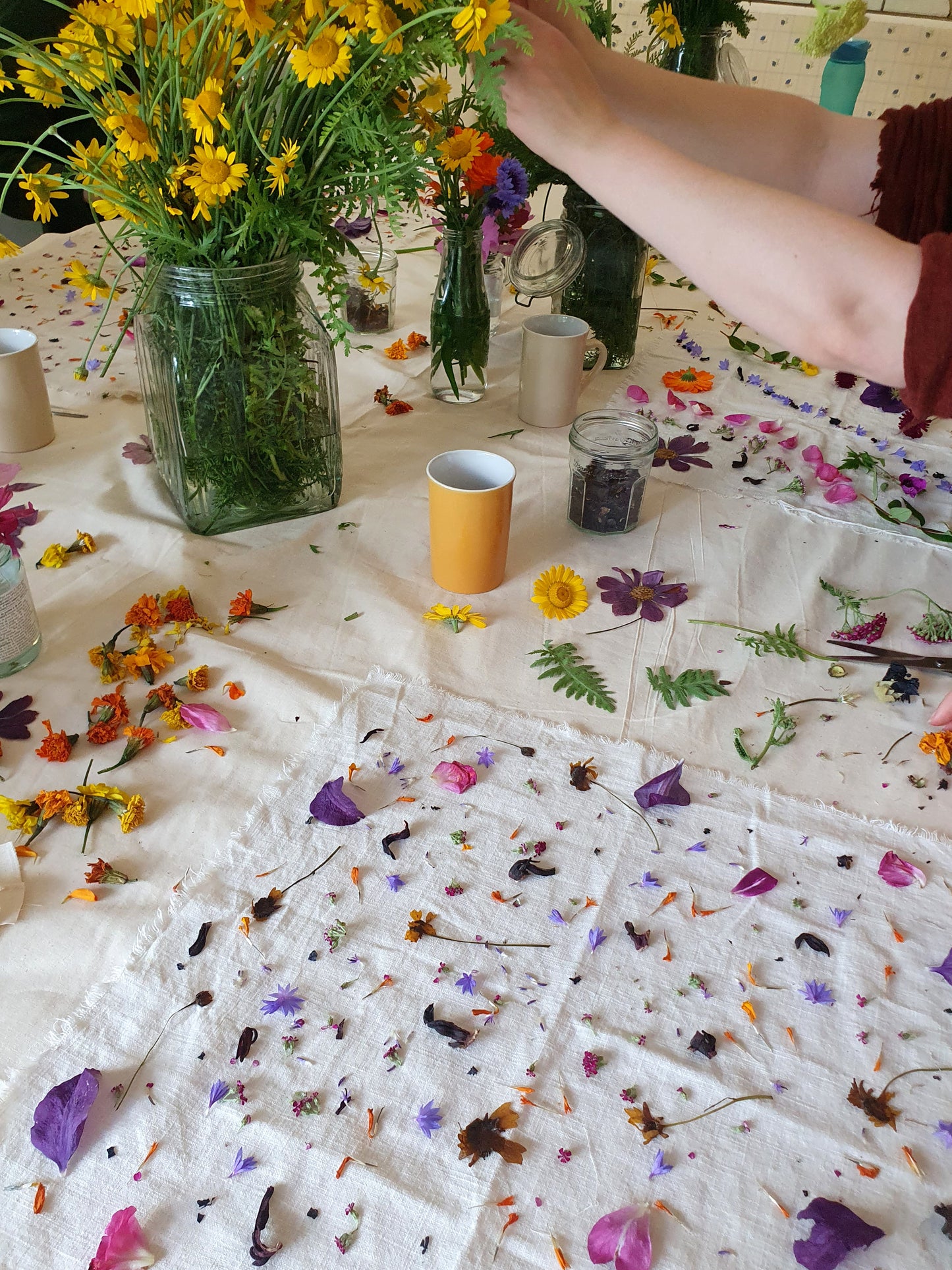 Eco Printing With Flowers in Knockrose Gardens