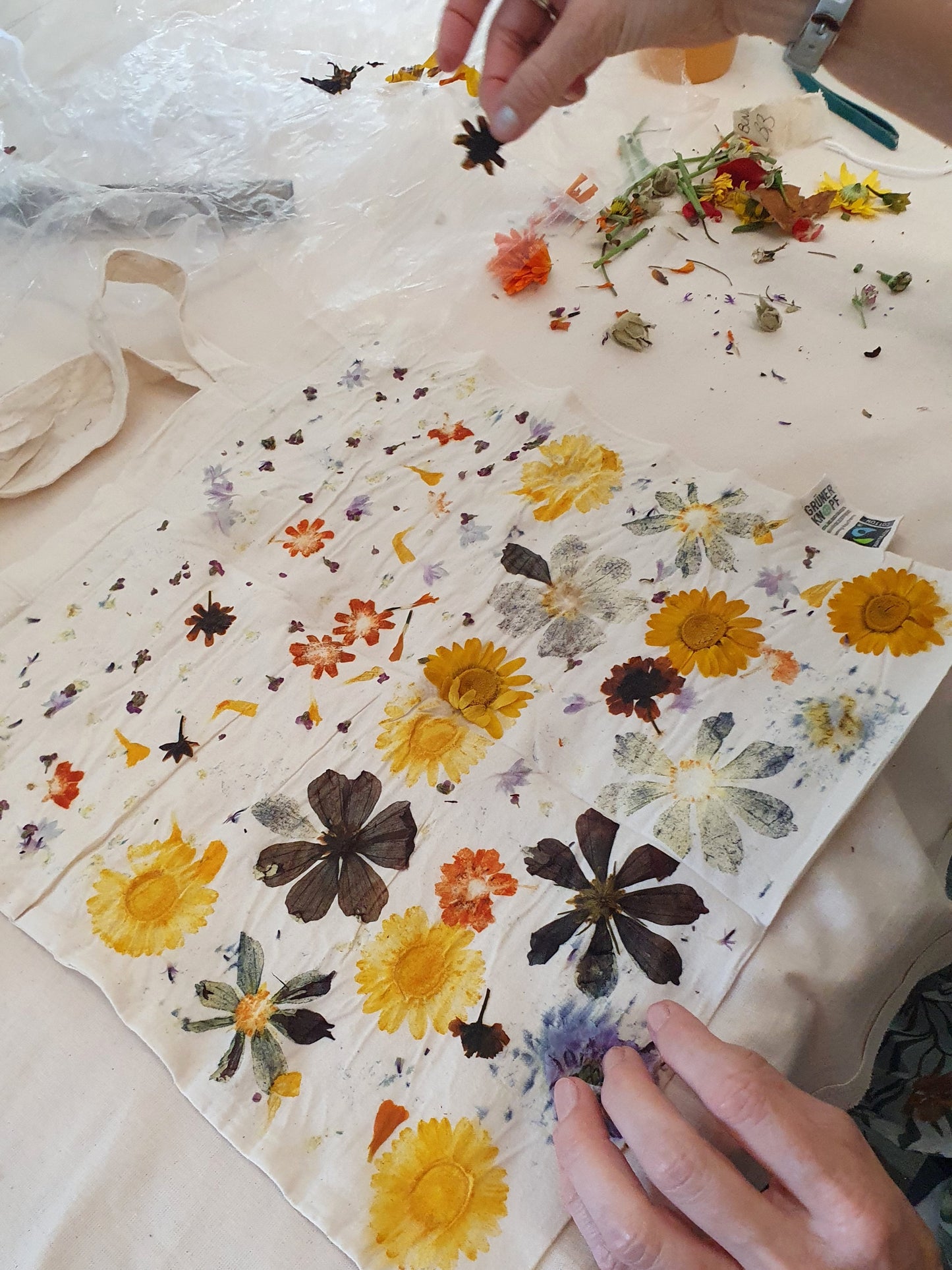 Eco Printing With Flowers in Knockrose Gardens