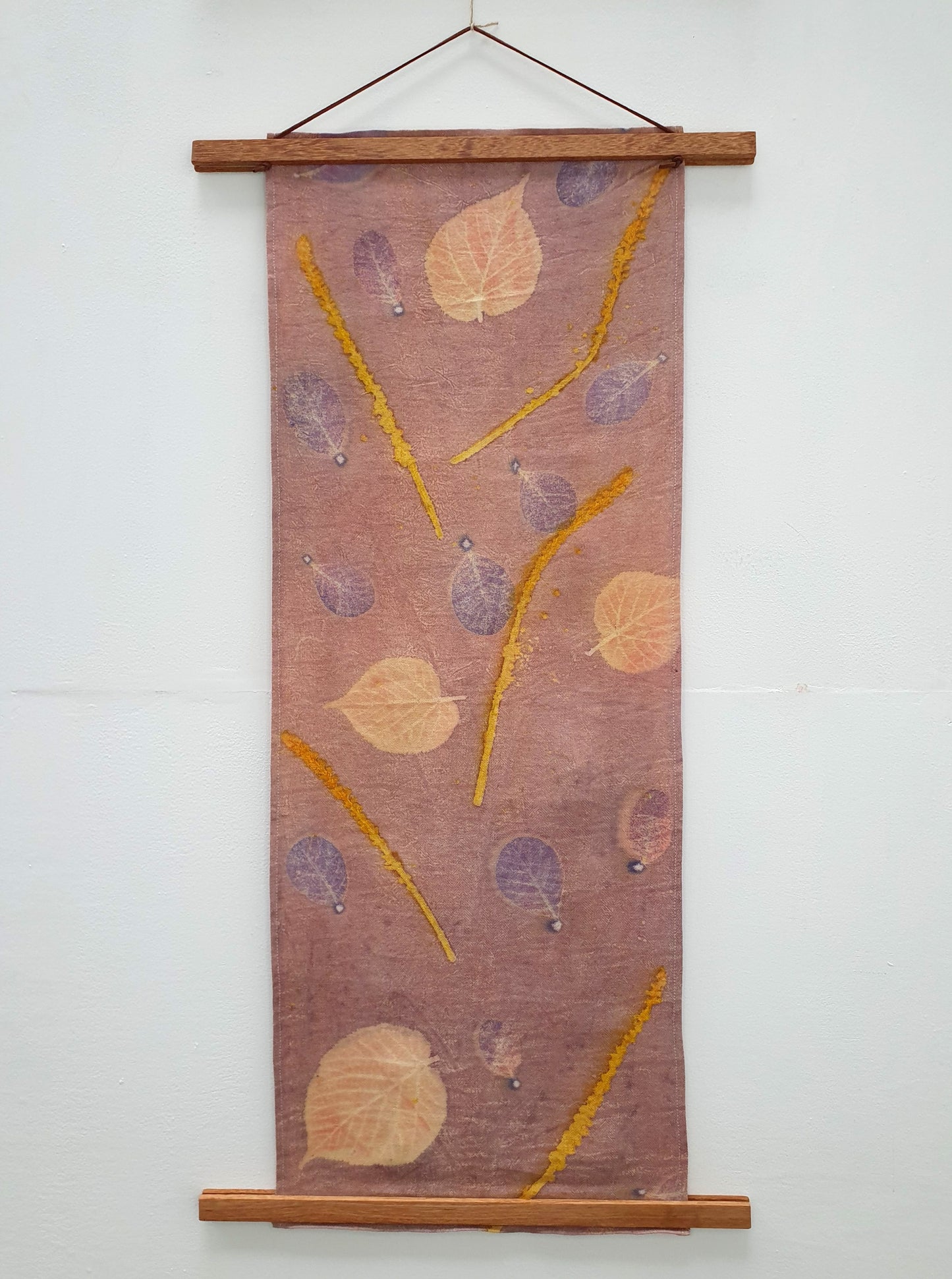 Repurposed Irish Linen Wall Hanging
