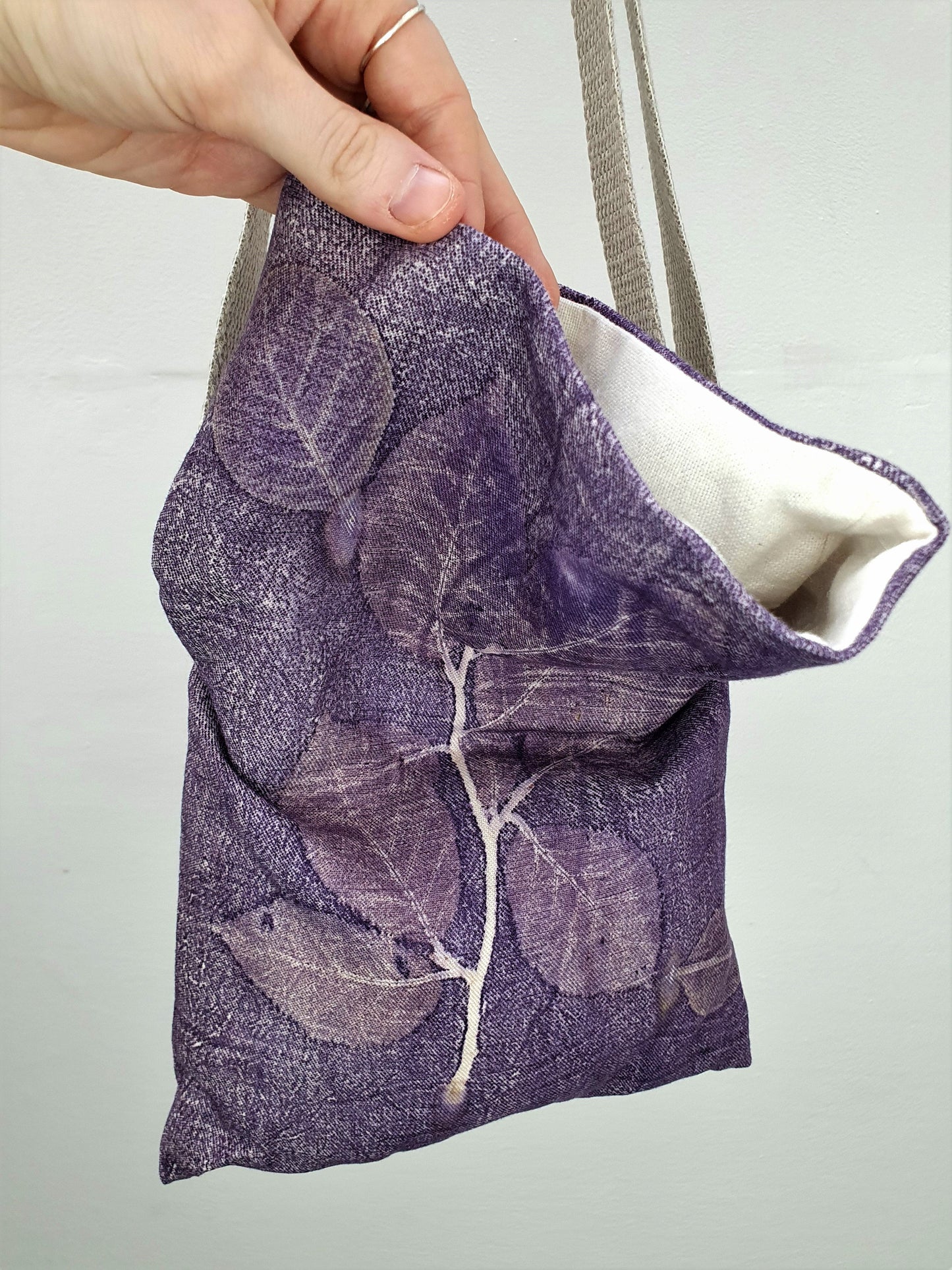 Purple Beech Eco Printed Linen Handbag