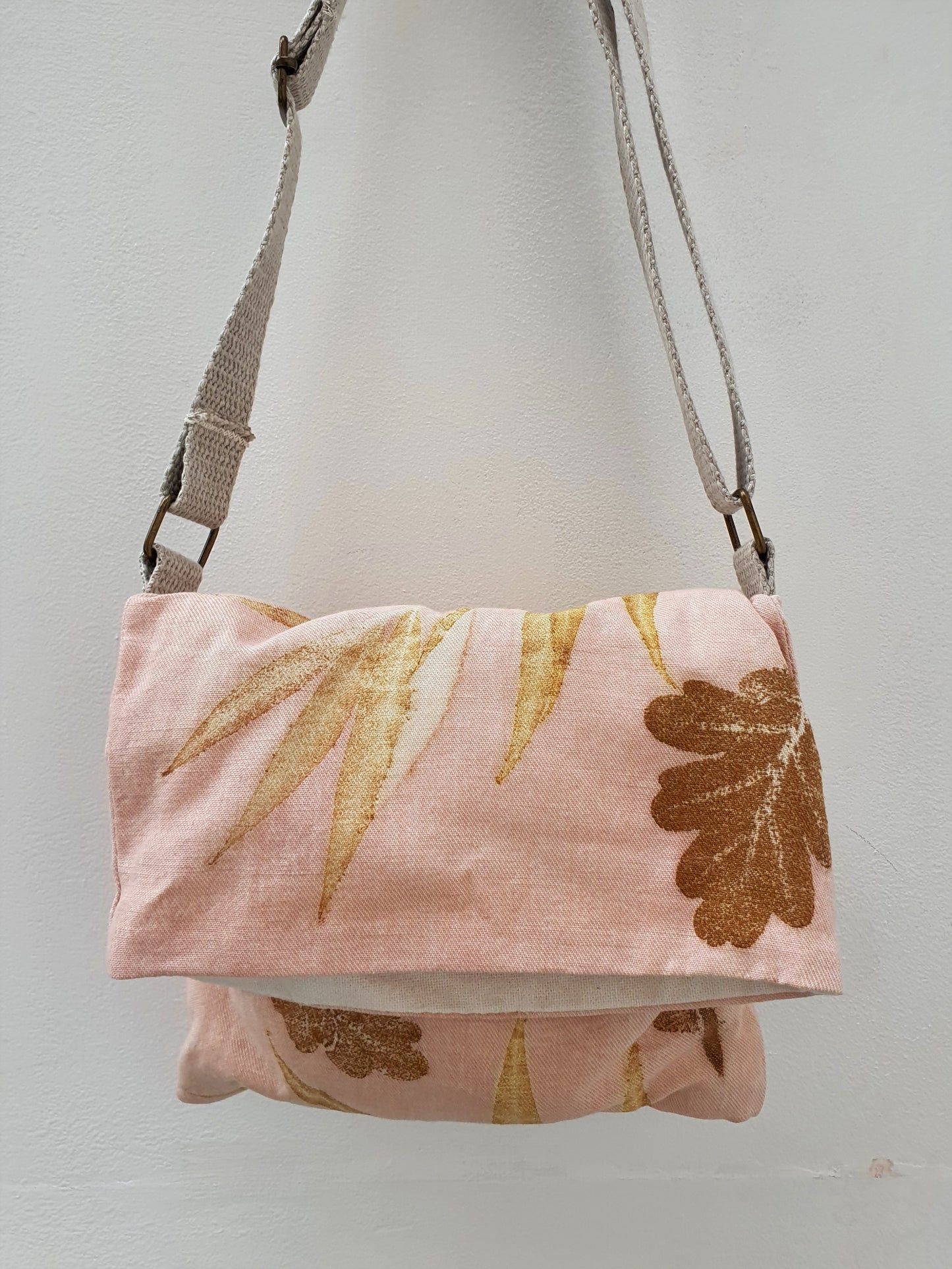 Terracotta Willow Eco Printed Linen Handbag