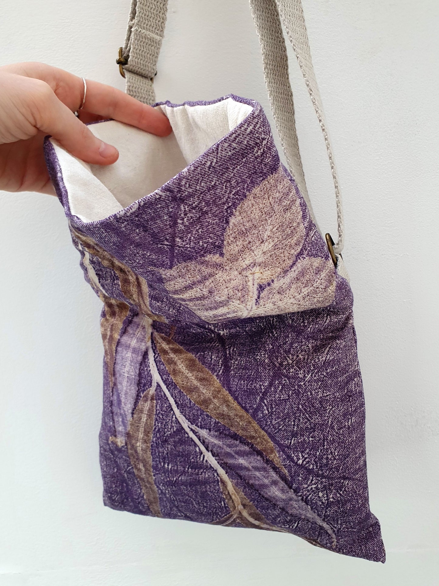 Plum Willow Eco Printed Linen Handbag