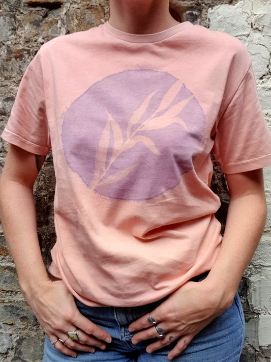 Weeping Willow Sphere Organic Cotton T-Shirt in Pink and Plum