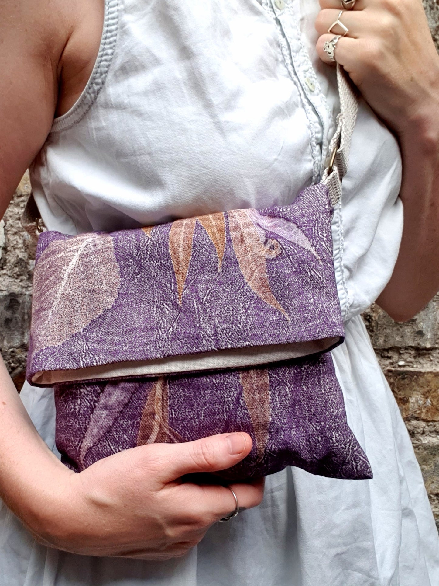 Plum Willow Eco Printed Linen Handbag